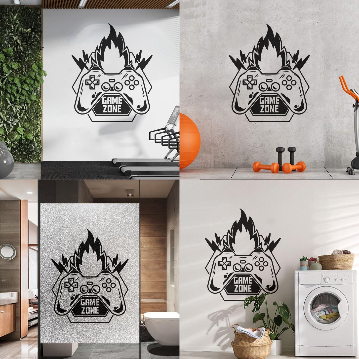 Vinyl Wall Decals Game Zone Fire Video Games Play Boys Window Decals