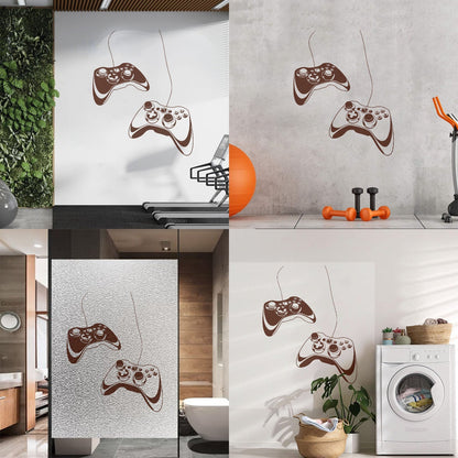 Joystick Video Game Play Gaming Boys Lettering Decals Glass Stickers