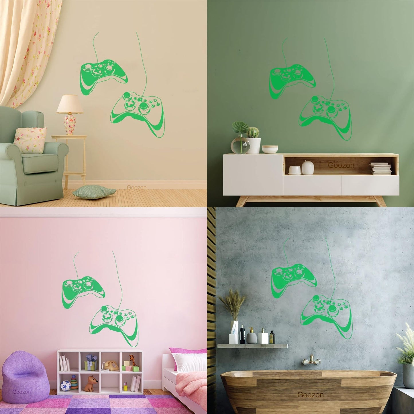 Joystick Video Game Play Gaming Boys Lettering Decals Glass Stickers