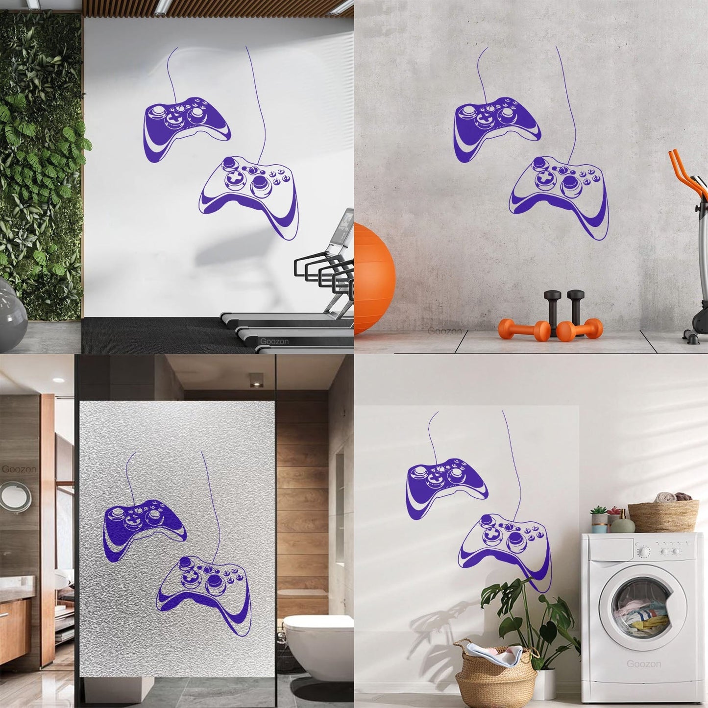 Joystick Video Game Play Gaming Boys Lettering Decals Glass Stickers