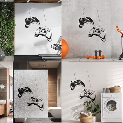 Joystick Video Game Play Gaming Boys Lettering Decals Glass Stickers