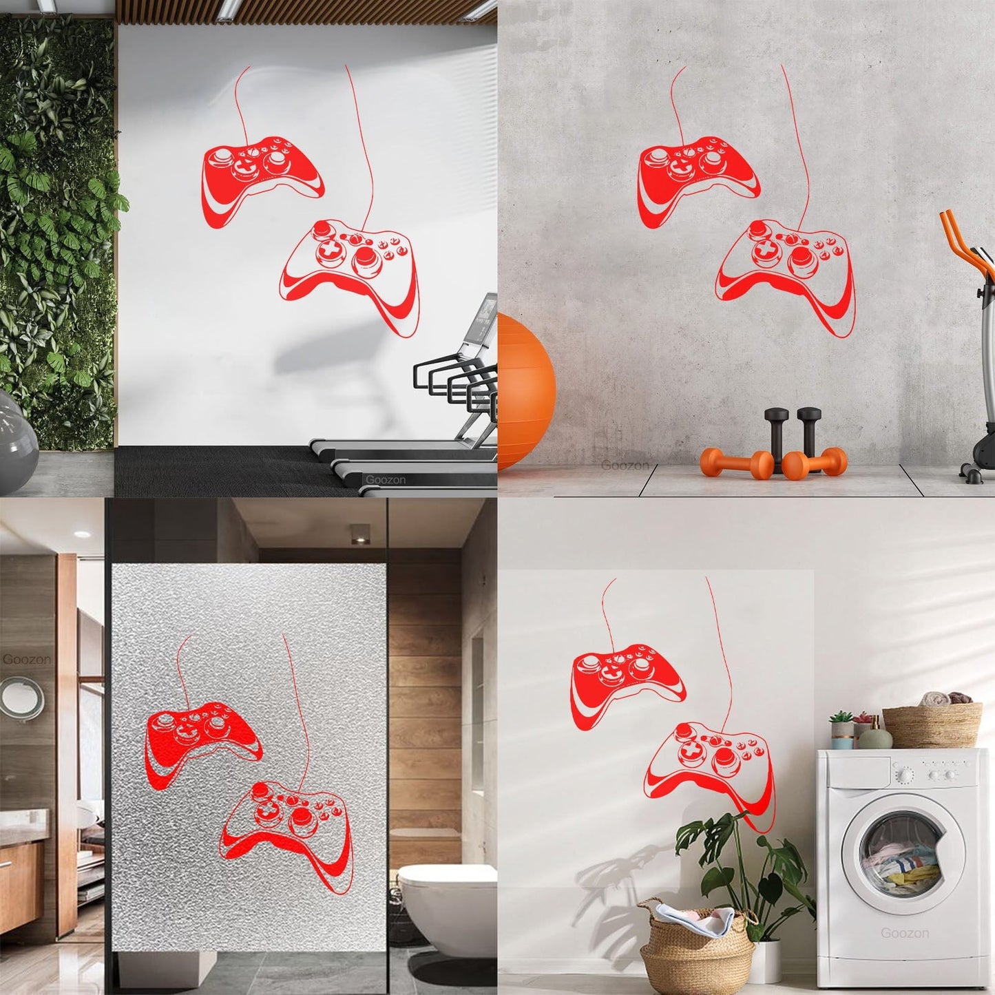 Joystick Video Game Play Gaming Boys Lettering Decals Glass Stickers