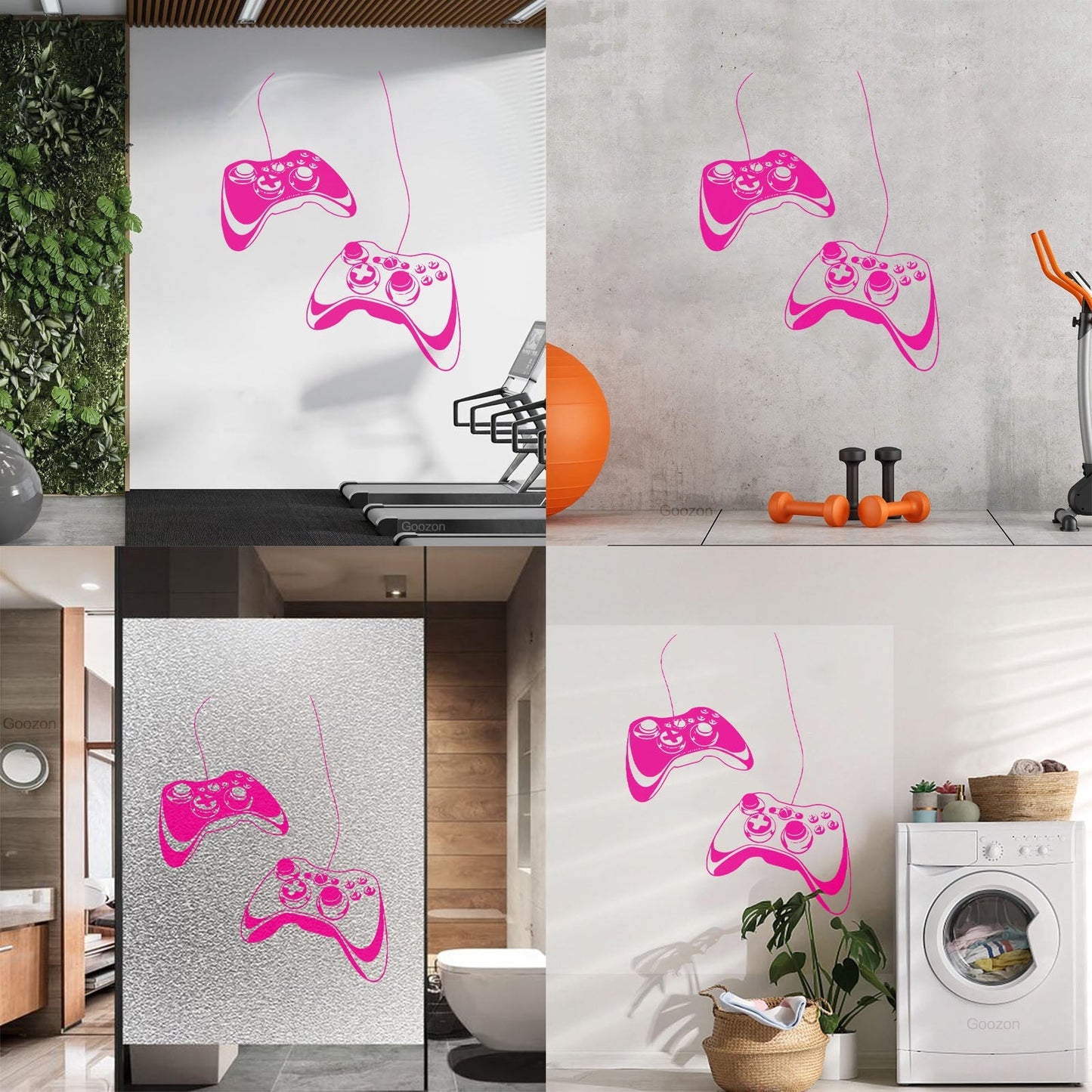 Joystick Video Game Play Gaming Boys Lettering Decals Glass Stickers