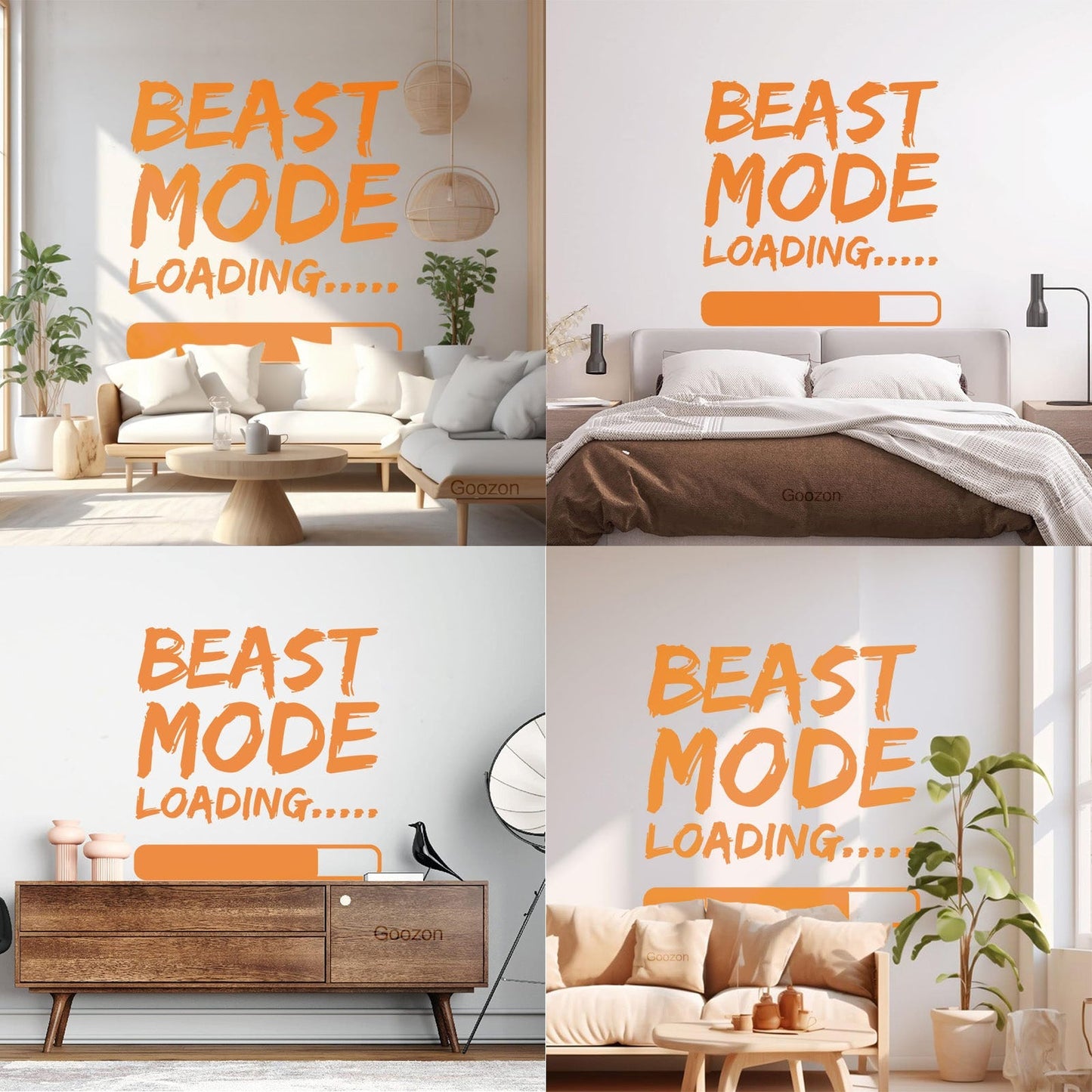 Wall Decals Paster Paper Phrase Beast Mode Loading Teen Boy Room Wall Beautification
