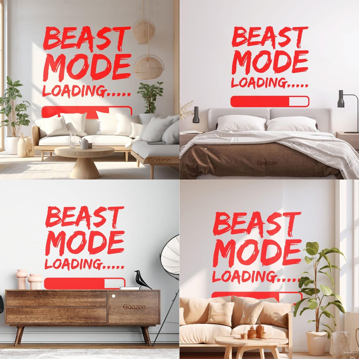 Wall Decals Paster Paper Phrase Beast Mode Loading Teen Boy Room Wall Beautification