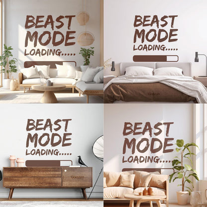 Wall Decals Paster Paper Phrase Beast Mode Loading Teen Boy Room Wall Beautification