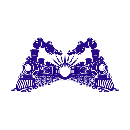 Engraving Stickers Transport Railway Steam Train Locomotive Glass Stickers