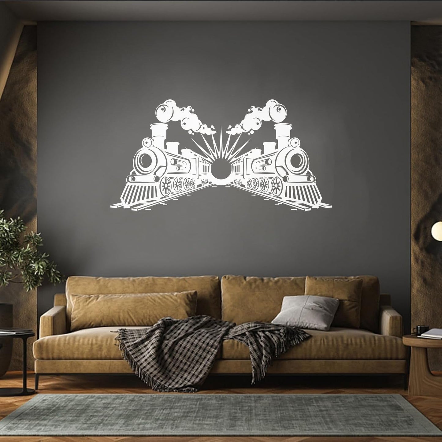 Engraving Stickers Transport Railway Steam Train Locomotive Glass Stickers