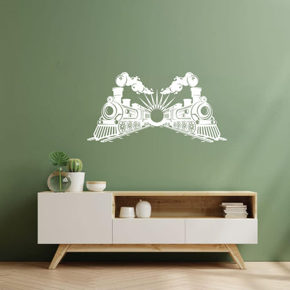 Engraving Stickers Transport Railway Steam Train Locomotive Glass Stickers