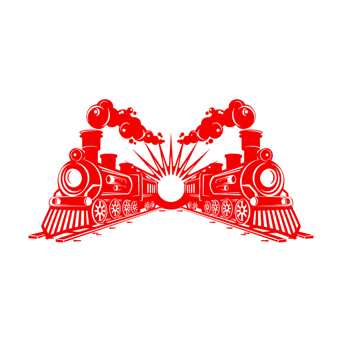 Engraving Stickers Transport Railway Steam Train Locomotive Glass Stickers