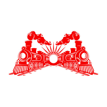 Engraving Stickers Transport Railway Steam Train Locomotive Glass Stickers