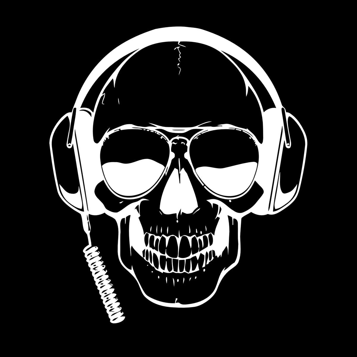 Engraving Decals Skull Headphones Game Sunglasses Boys It Won'T Fall Off