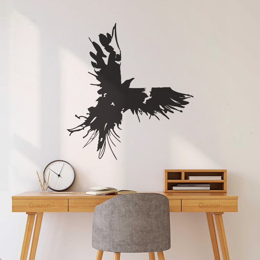 Autocollants personnalisés avec lettrage et plumes d'oiseau style gothique « Corbeau Blot »