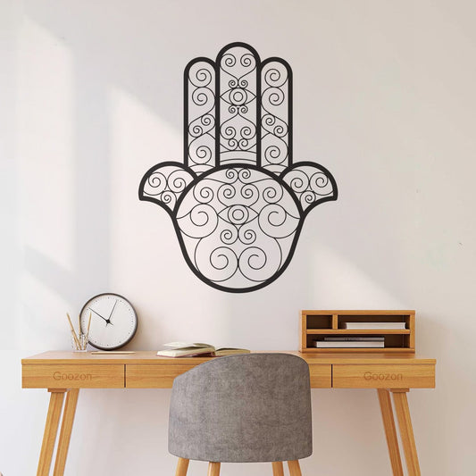 Wall Vinyl Sticker Decor Hamsa Amulet Arabic Protective Beautiful Ornament Equipped With Transfer Film Kit