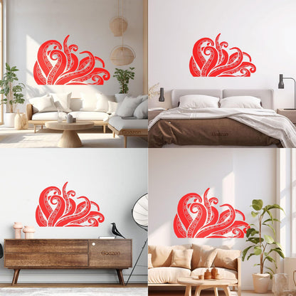 Wall Decals Tentacles Octopus Kraken Ocean Monster Glass Stickers