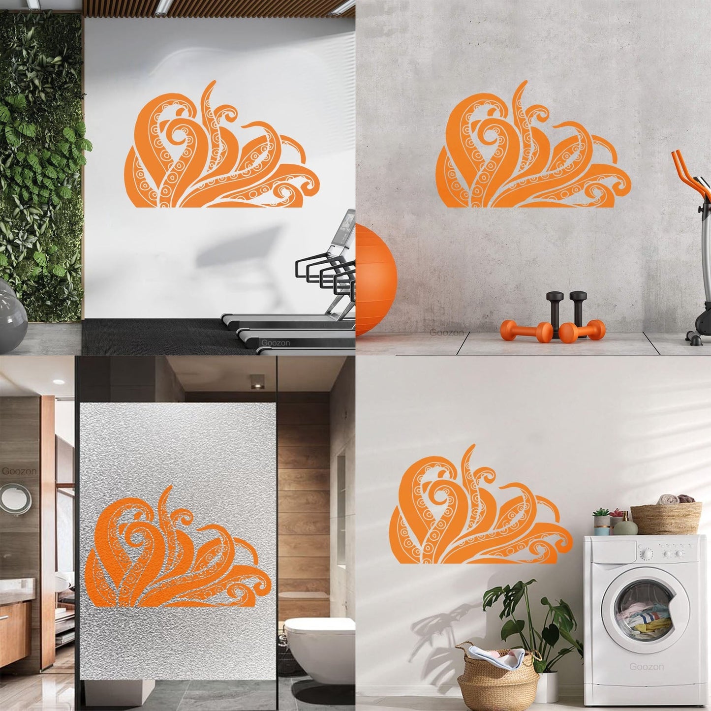 Wall Decals Tentacles Octopus Kraken Ocean Monster Glass Stickers