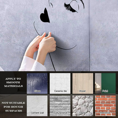 Vinyl Wall Decals Beautiful Girl Model Appeal Lips Makeup Eyelashes Car Body Decoration