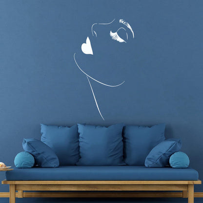 Vinyl Wall Decals Beautiful Girl Model Appeal Lips Makeup Eyelashes Car Body Decoration
