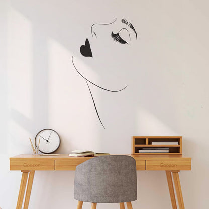 Vinyl Wall Decals Beautiful Girl Model Appeal Lips Makeup Eyelashes Car Body Decoration