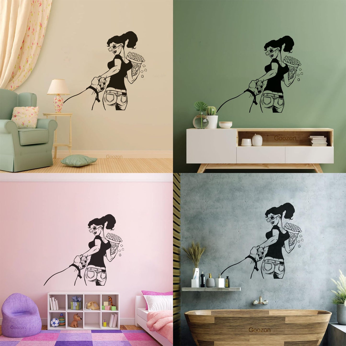 Cinema Girl Come With Me Film Movie Wall Stickers Paster Paper Multi Color Selection