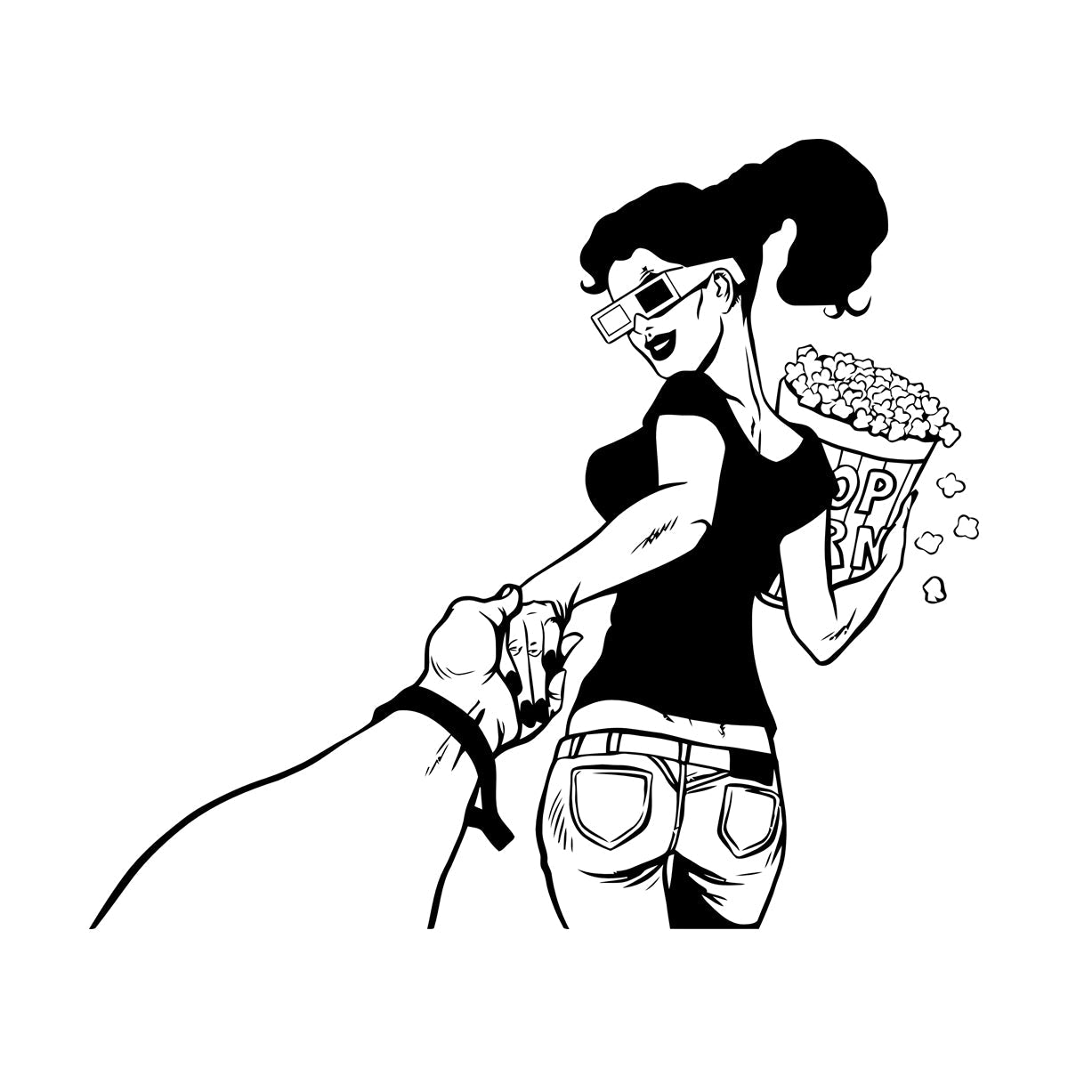 Cinema Girl Come With Me Film Movie Wall Stickers Paster Paper Multi Color Selection