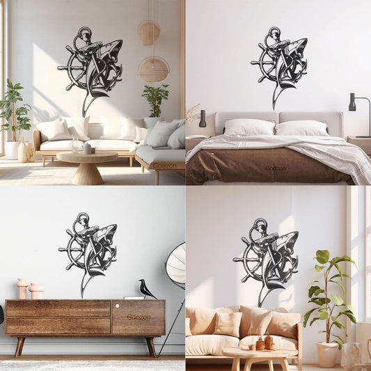 Wall Decals Anchor Shark Nautical Marine Sea Tattoo Culture