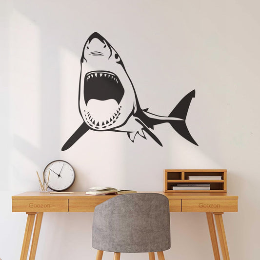 Mural And Wall Vinyl Decal Sea Predator Evil Shark Marine Style Equipped With Transfer Film Kit