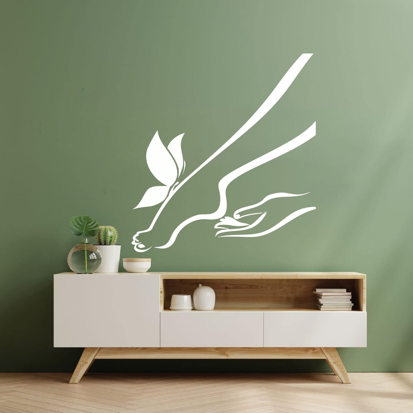Wall Stickers Foot Leg And Butterfly Romantic Personalized Customization