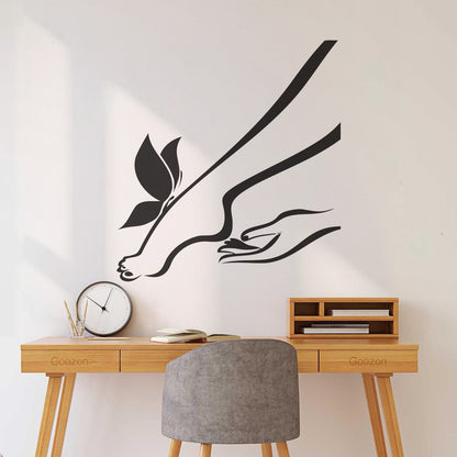 Wall Stickers Foot Leg And Butterfly Romantic Personalized Customization