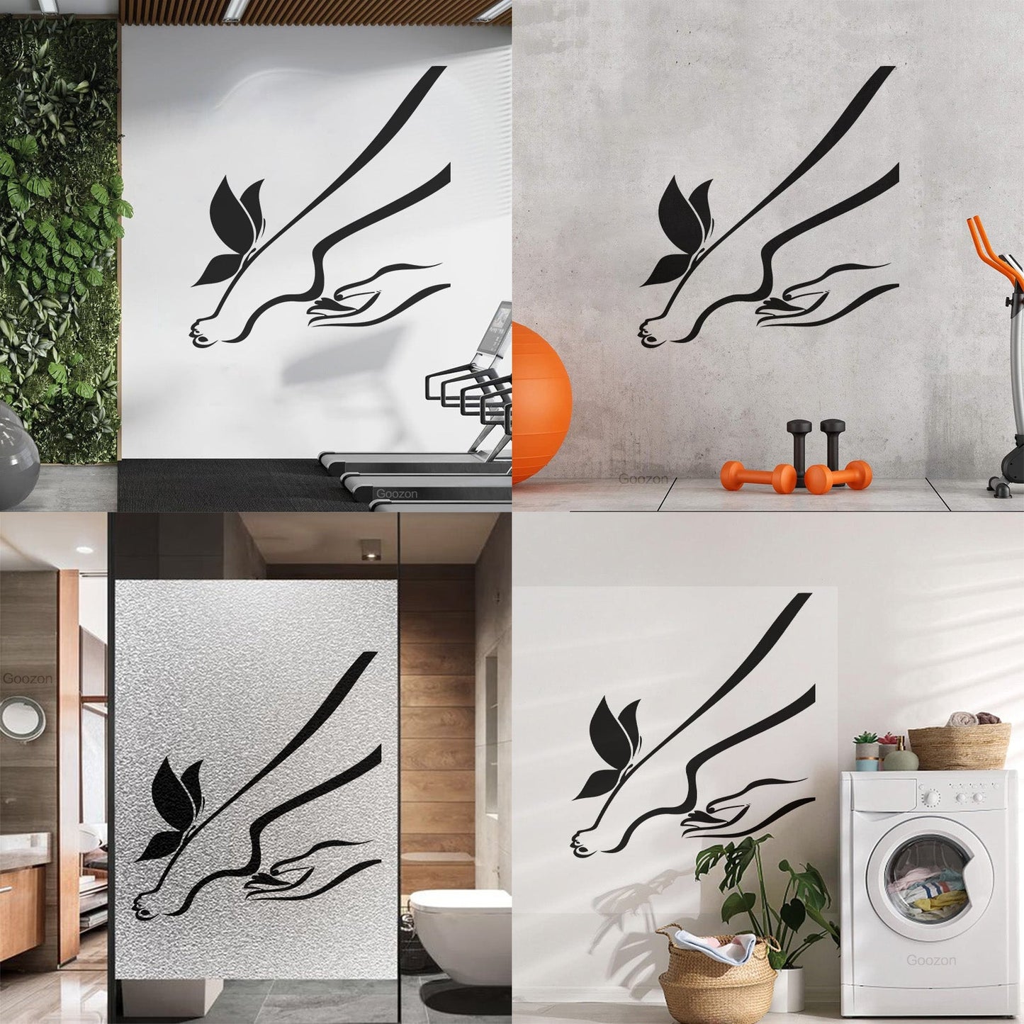 Wall Stickers Foot Leg And Butterfly Romantic Personalized Customization