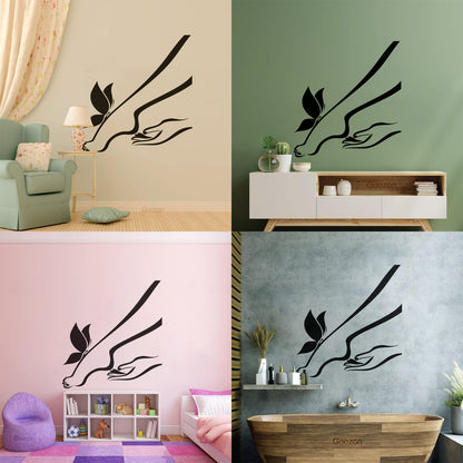 Wall Stickers Foot Leg And Butterfly Romantic Personalized Customization