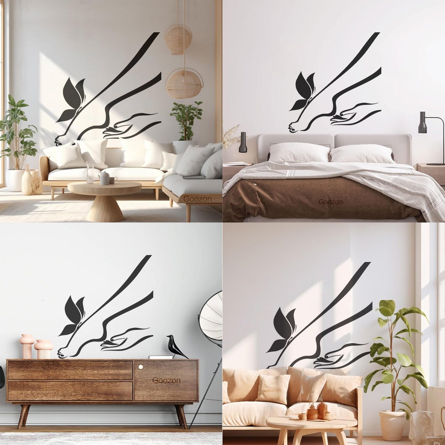 Wall Stickers Foot Leg And Butterfly Romantic Personalized Customization
