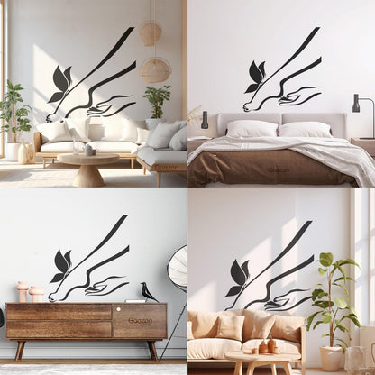 Wall Stickers Foot Leg And Butterfly Romantic Personalized Customization