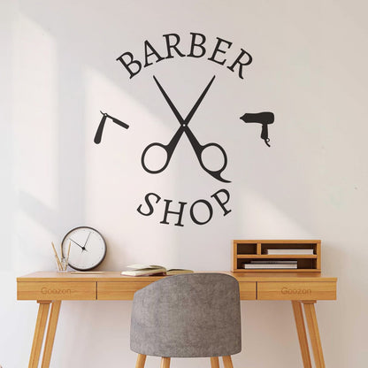 Lettering Decals Barbershop Barber Tools Hair Beauty Hairdresser Multi Color Selection