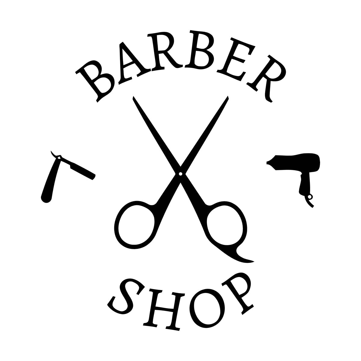 Lettering Decals Barbershop Barber Tools Hair Beauty Hairdresser Multi Color Selection