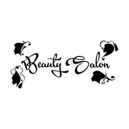 Décoration murale et autocollant mural en vinyle pour salon de coiffure et d'esthétique, logo et enseigne pour salon de beauté et barbier