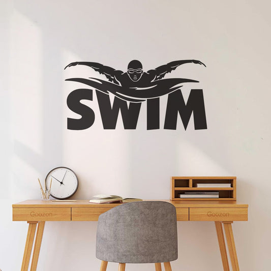 Autocollant décoratif en vinyle sur le thème de la piscine. Plusieurs tailles disponibles.