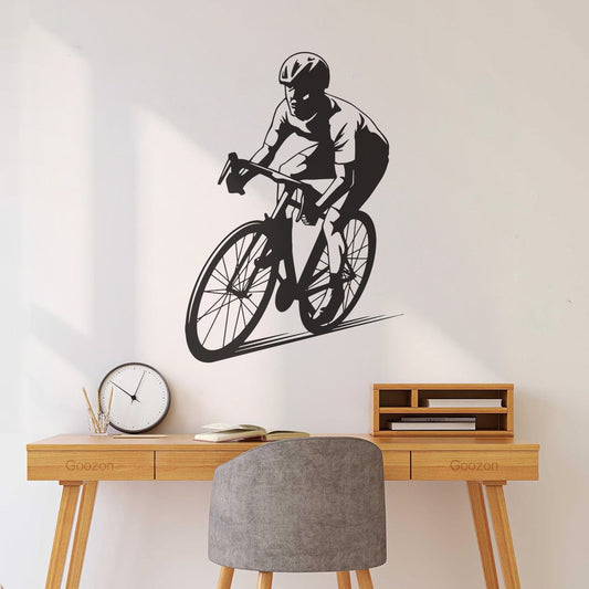 Vinyl Wall Stickers Bicycle Cyclist Alphabet Waterproof