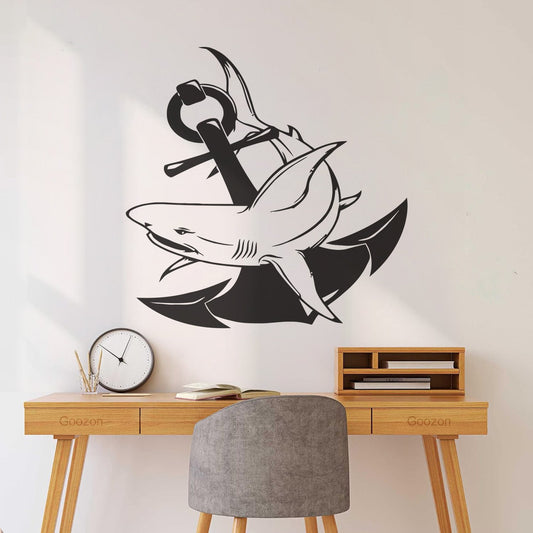 Wall Decals Paster Paper Shark Anchor Navigation Anchor Window Decals