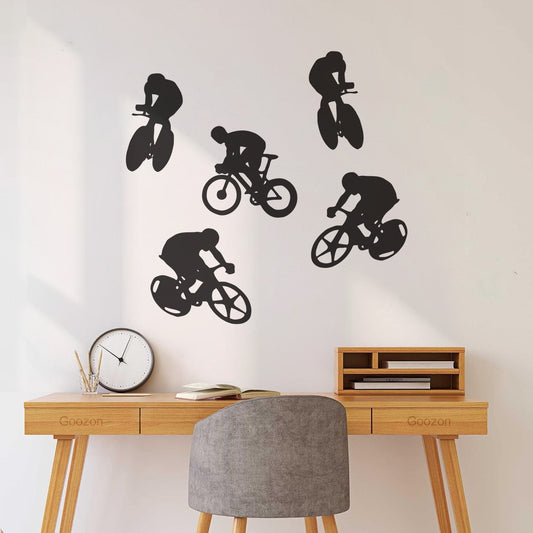 Vinyl Wall Stickers Speed Cyclist Bicycle Rider Glass Stickers