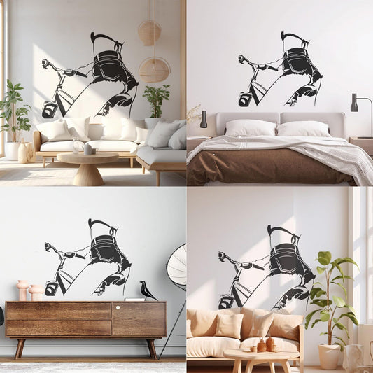 Fine Carving Stickers Girl Riding A Bicycle With Beautiful Body Window Decals