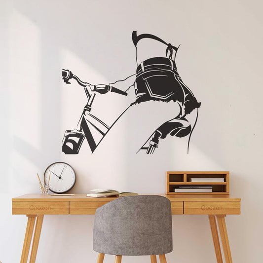 Fine Carving Stickers Girl Riding A Bicycle With Beautiful Body Window Decals