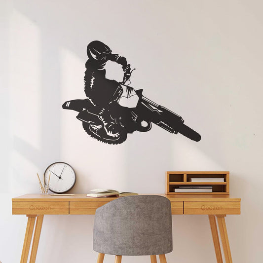 Wall Decals Motorcyclist Biker Bicycle Motocross Extreme Sport Waterproof