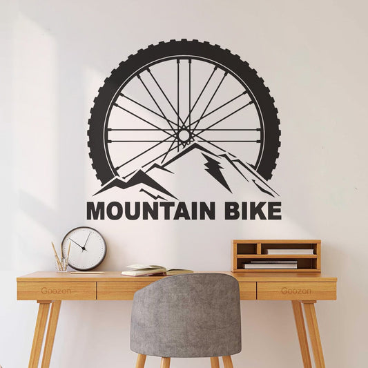 Mural And Wall Vinyl Decal Mountain Bike Extreme Sports Bicycle Wheels Art Mural Painting