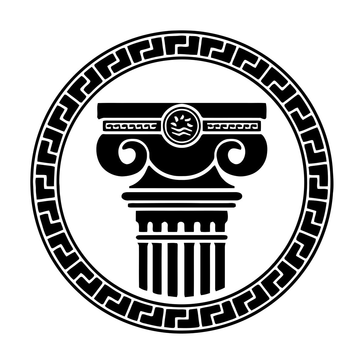 Engraving Stickers Ancient Greek Architectural Antique Columns Can Modify And Add Information