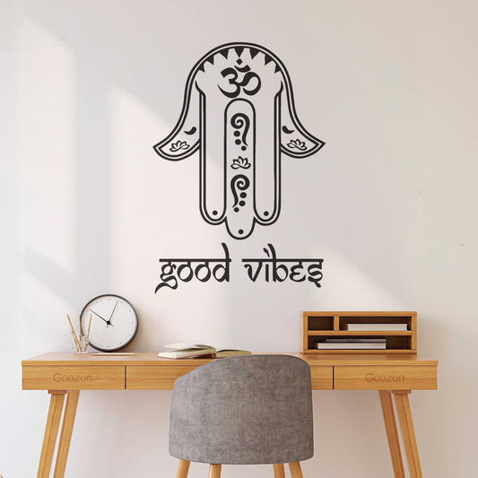 Wall Stickers Yoga Hamsa Good Mood Quotes Self Adhesive