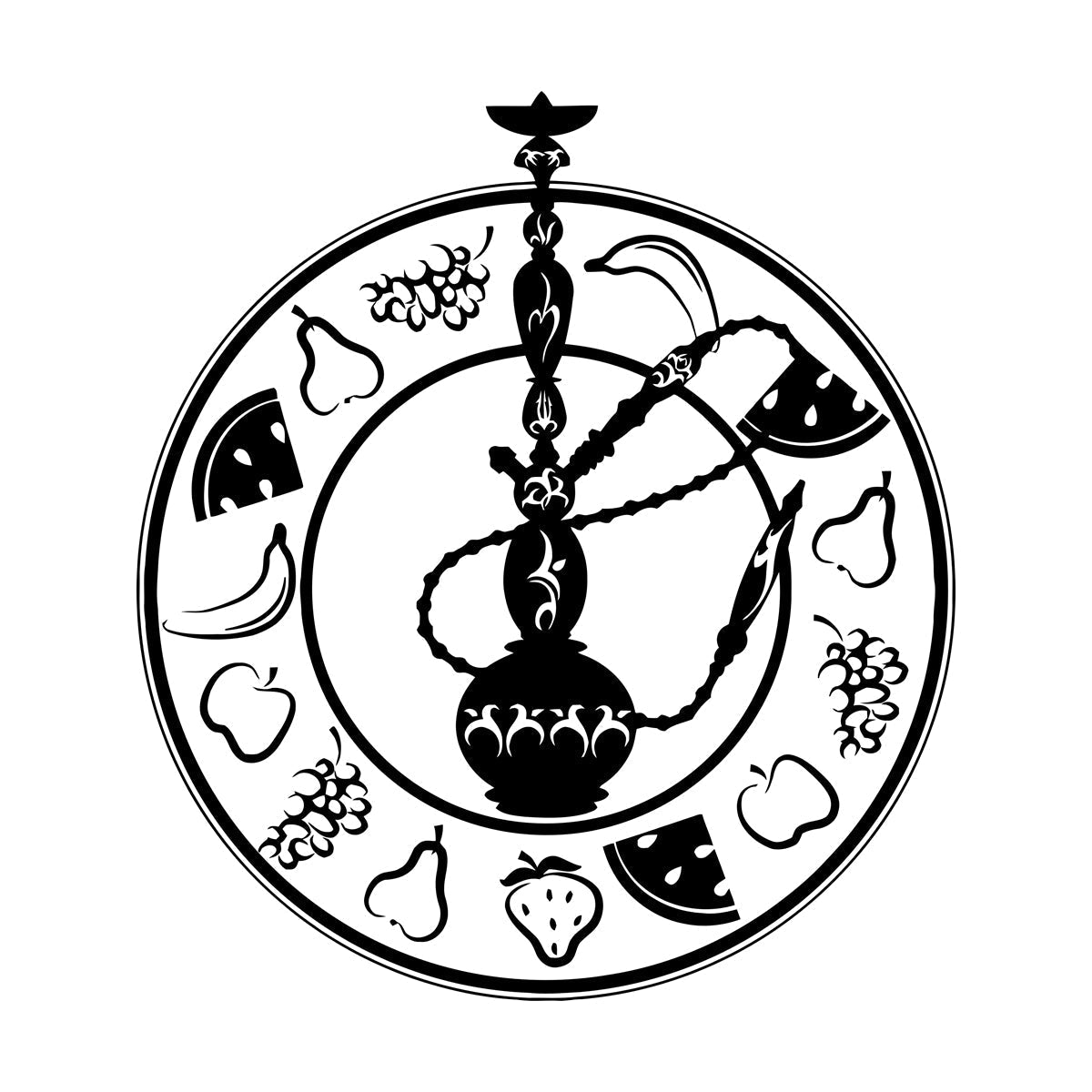 Wall Decals Pvc Hookah Fruit Hookah Leisure Bar Cafe Smoking Equipped With Transfer Film Kit