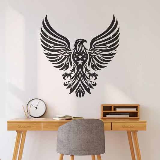 Fine Carving Decals A Beautiful Eagle Silhouette Design Do Not Damage The Wall Surface