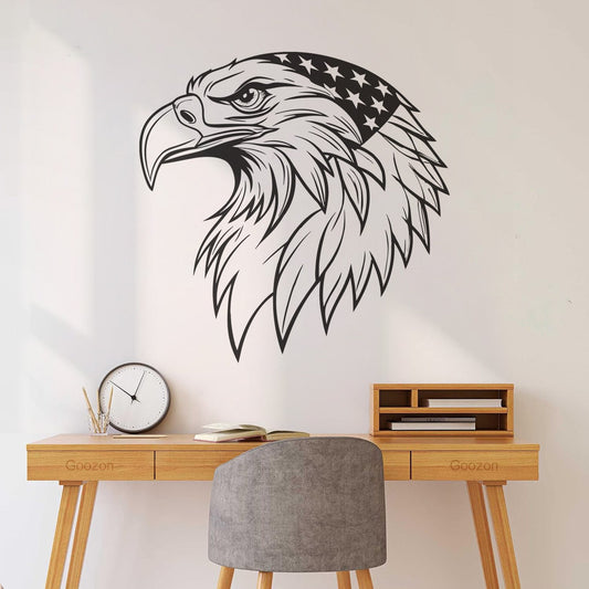 Wall Decals American Flag Design Eagle Head Window Decals