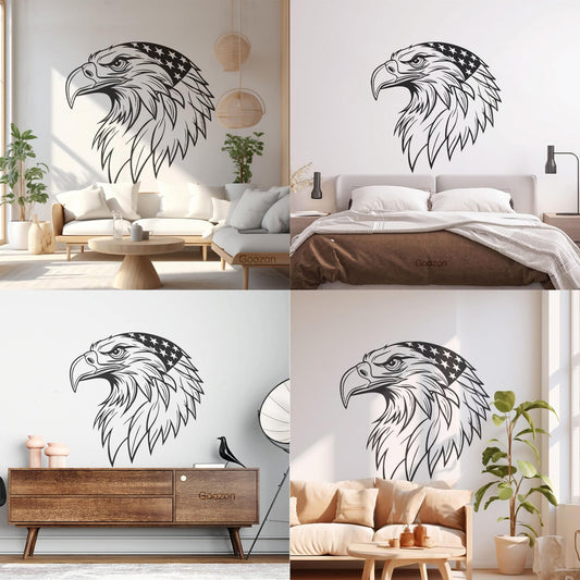 Wall Decals American Flag Design Eagle Head Window Decals